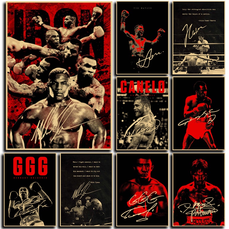 Poster Hình Ngôi Sao boxing Phong Cách retro