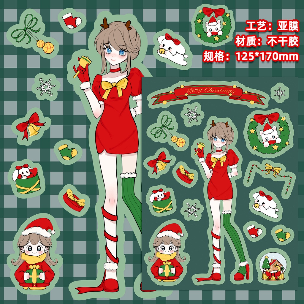 Bộ 10 Tấm Nhãn Dán Trang Trí Hình Khuôn Mặt Phong Cách Lolita Dễ Thương Dành Cho Laptop / Điện Thoại / Sổ Tay