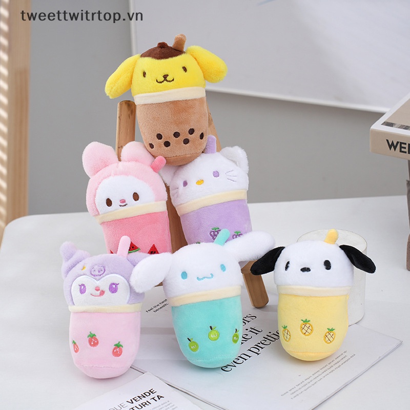 SANRIO Móc Khóa Hình Ly Trà Sữa Kuromi Pachacco Nhồi Bông Đáng Yêu
