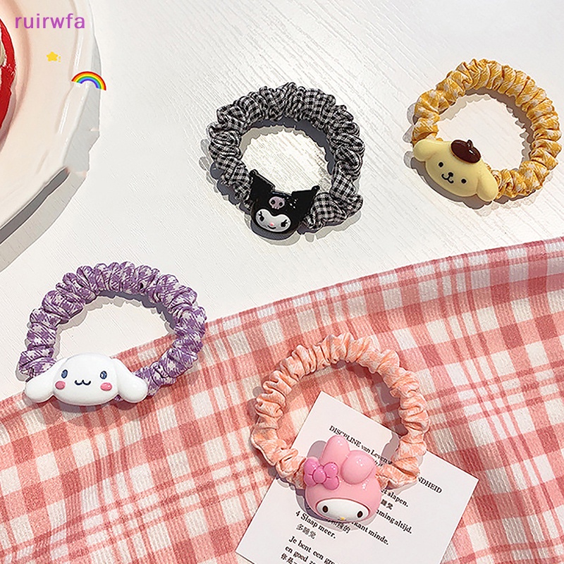 Dây Buộc Tóc Cao Su Co Giãn Hình Sanrio Kuromi Dễ Thương Cho Nữ Mới