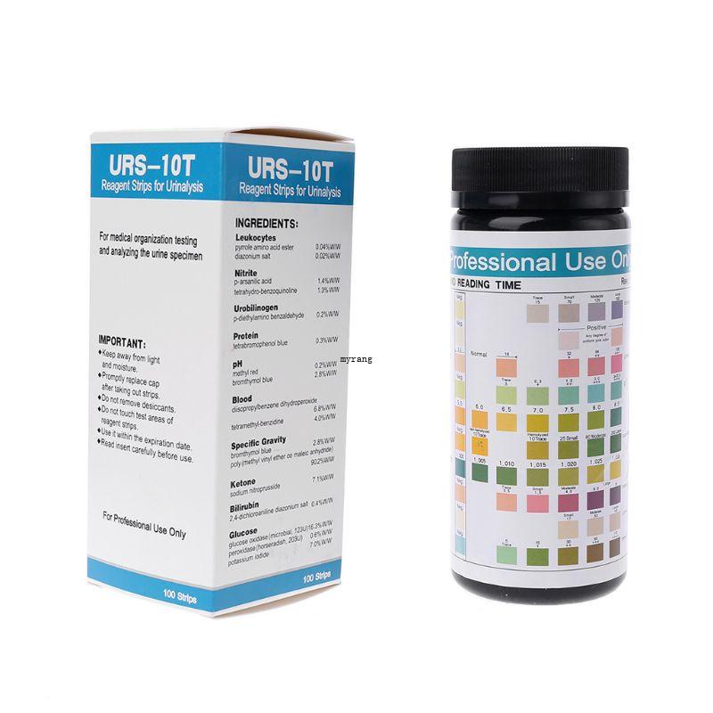 ✿ 10 Que Thử Nghiệm Nước Tiểu Urinalysis 100ct Cho Leukocytes Nitrite Urobilinogen Protein pH Ketone Glucos
