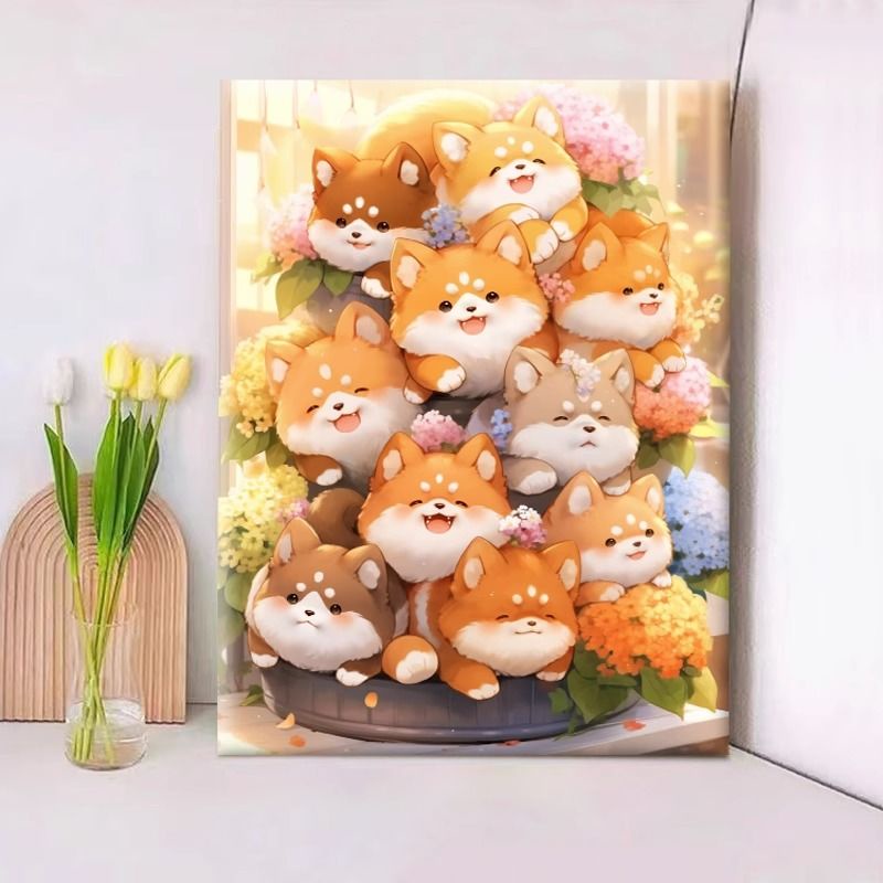 Nong Yang-30*40CM-tô màu con chó theo số-tranh tô màu theo số-tranh tô màu theo số theo yêu cầu-tranh số hóa theo yêu cầu-tranh sơn dầu số-tranh sơn dầu số hoá-sơn acrylic
