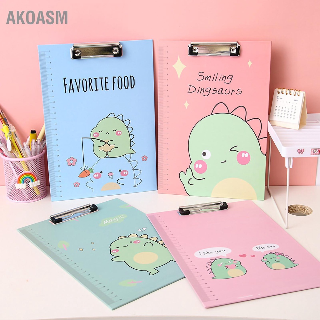 AKOASM Bảng tạm thư mục Mẫu hoạt hình dễ thương An toàn Không mùi A4 Thư Kẹp bảng Đồ dùng học tập văn phòng