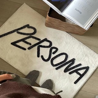 Thảm lót cửa chùi chân Lông Nhung Thấm Hút Chống Trượt Họa Tiết Chữ Persona