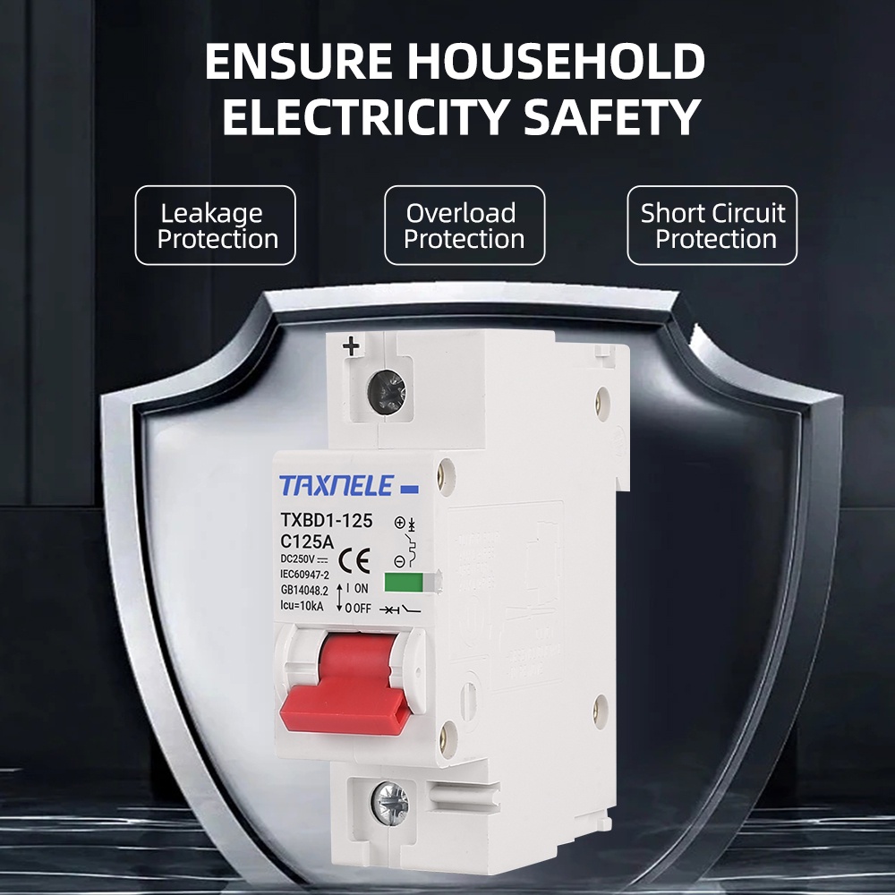 1p 80A 100A 125A DC MCB MCB Bảo Vệ Quá Tải Cho Pin Năng Lượng Mặt Trời PV DC MCB 250V