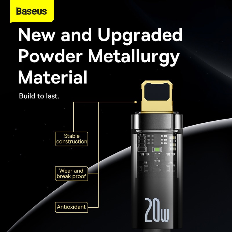 Cáp sạc nhanh 20W tự ngắt điện khi sạc đầy pin Baseus Explorer Series dây dù siêu bền dài 1m 2m HaiBunStore