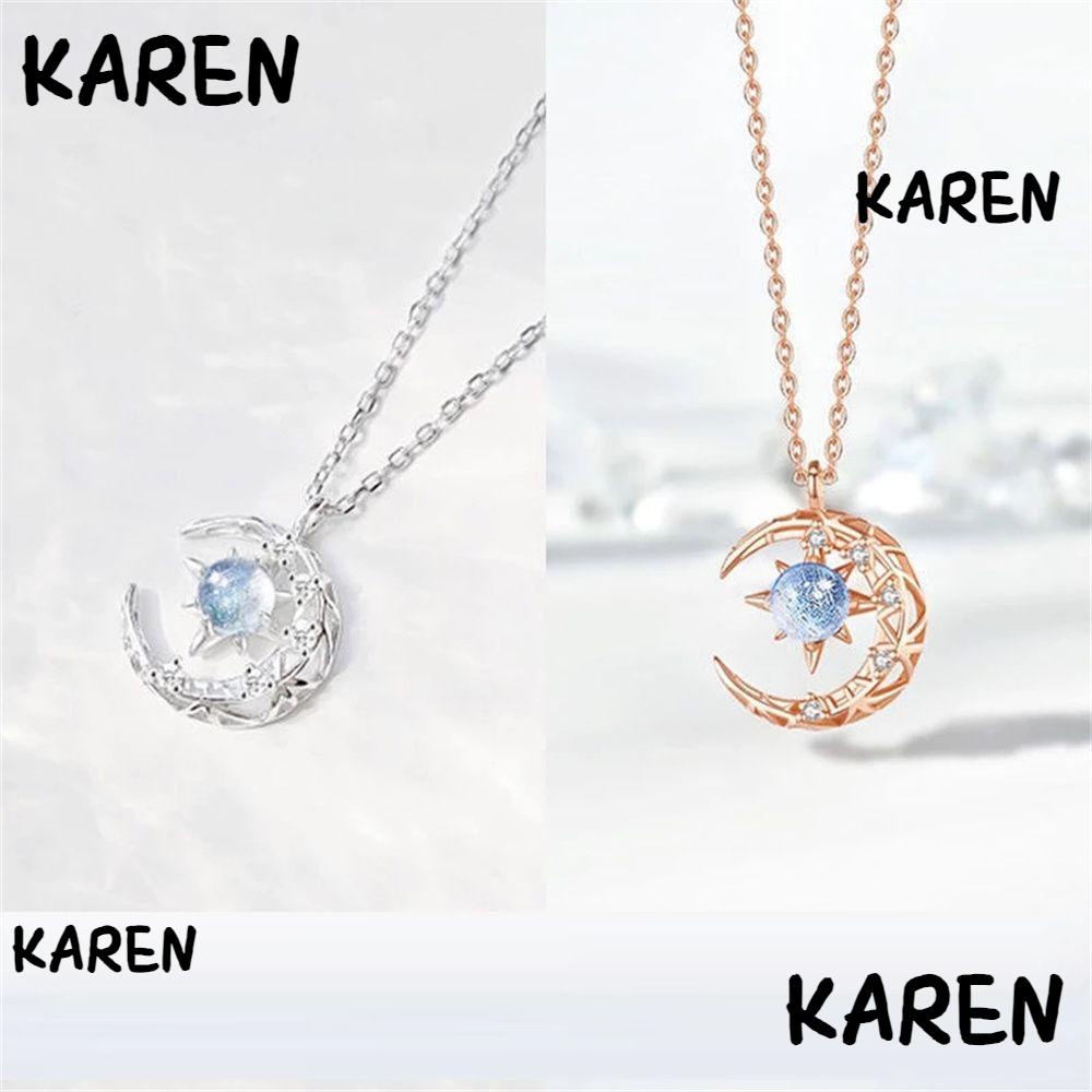 Vòng cổ Mặt Hình Mặt Trăng Và Ngôi Sao Dễ Thương Cho Cặp Đôi|Vòng cổ Nữ Mặt Tròn Khắc Chữ Thời Trang