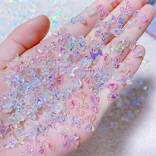 UR Sugar Bộ 50 Phụ Kiện Trang Trí Móng Tay Hình Nơ 3D Dễ Thương DIY