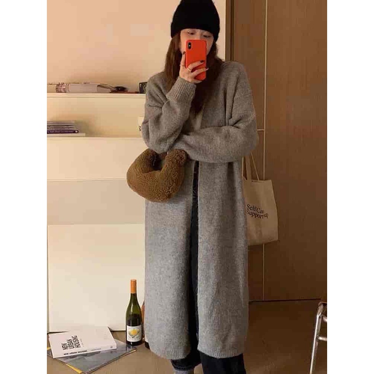 Áo Khoác cardigan Dệt Kim Tay Dài Dáng Rộng Thời Trang Mới Cho Nữ