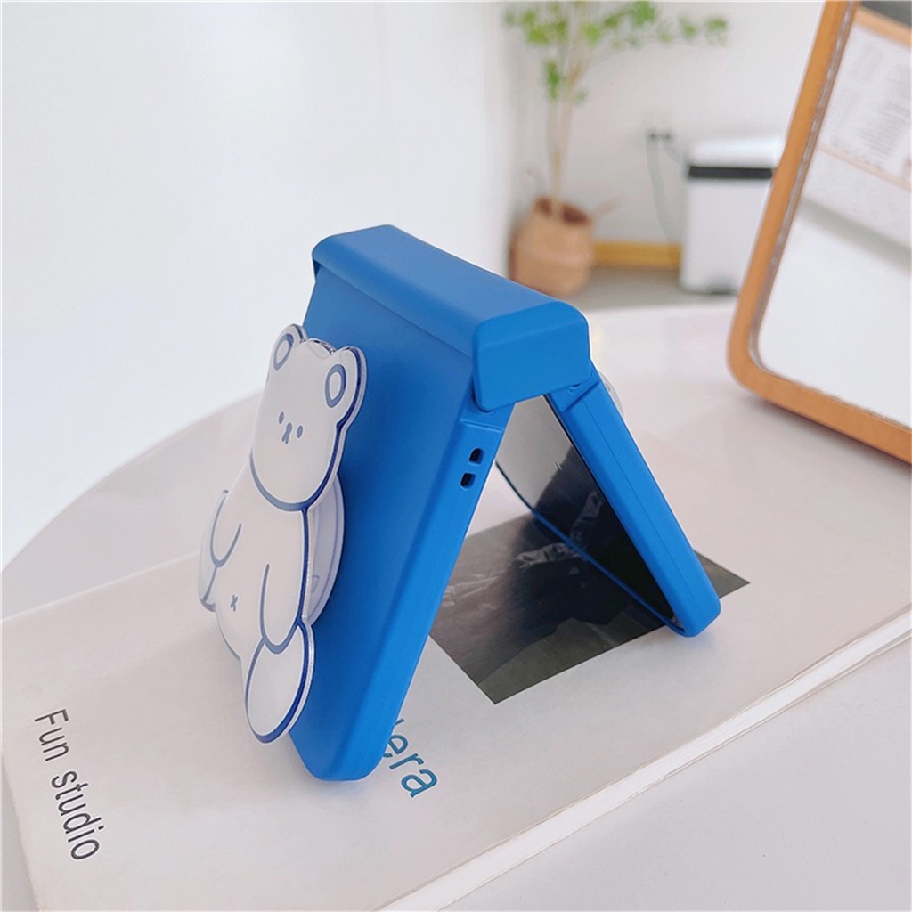 Ốp Điện Thoại Có Giá Đỡ Hình Gấu Hoạt Hình 3D Hàn Quốc Cho Samsung Galaxy Z Flip 3 4 5G Z Flip4 Flip 4 Zflip4