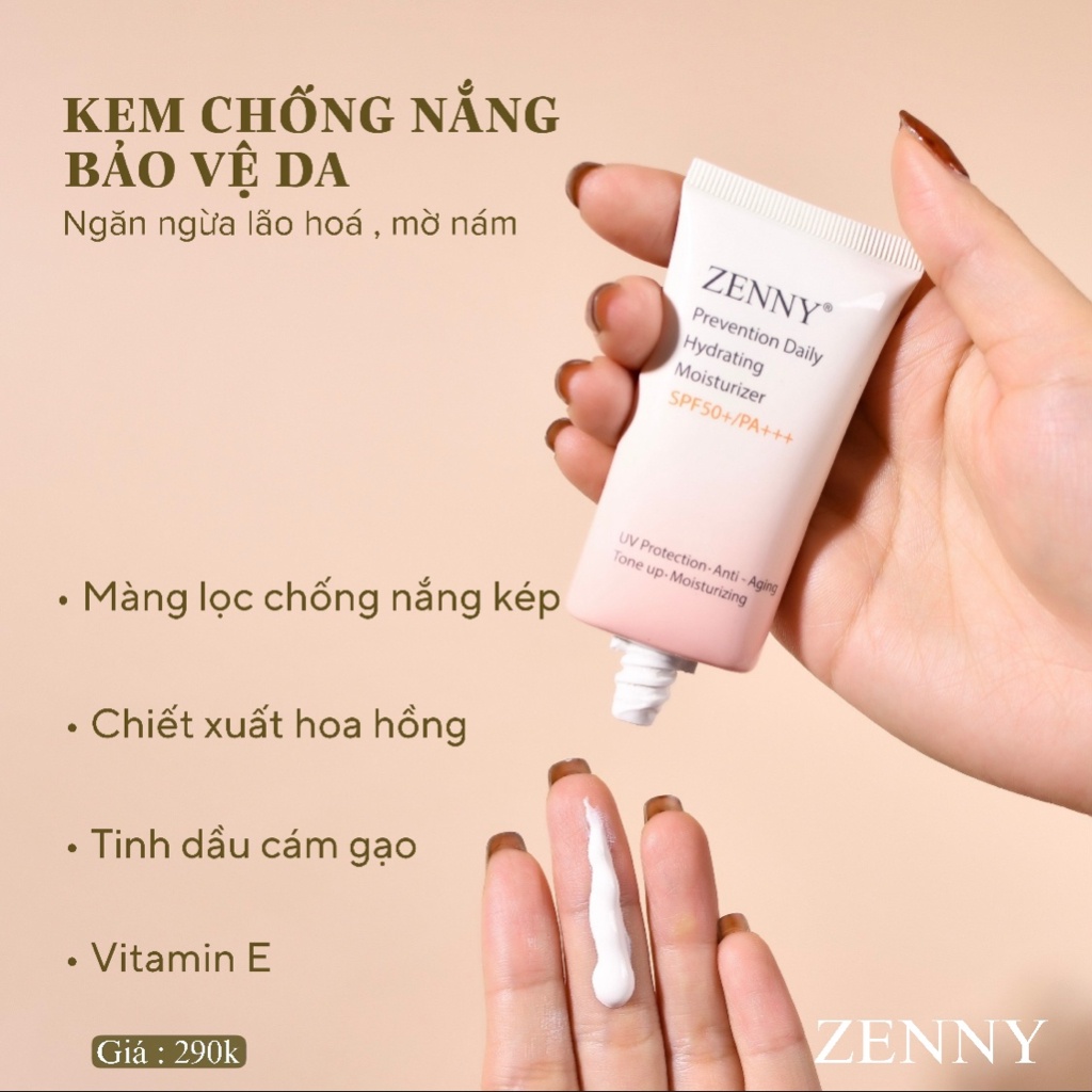 Kem Chống Nắng Zenny Bảo Vệ Da Khỏi Tia UV,Nâng Tone Trắng Hồng - ZENNY COSMETIC