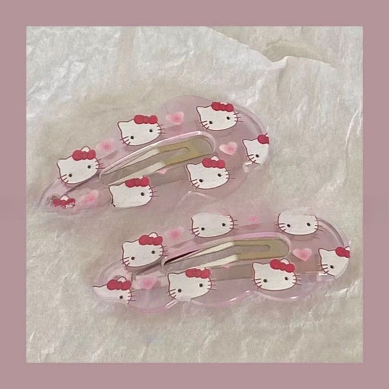 Two New Cute Cartoon BB Clips with Transparent Candy Colored Cat Hair Clips for Girls. A Study on Th
