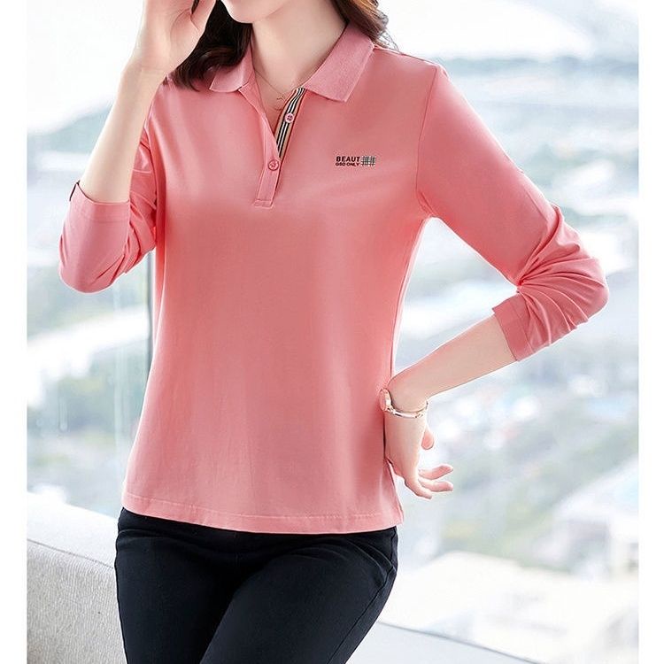 Áo Thun polo Tay Dài Kích Thước Lớn Thời Trang Mùa Thu Cho Nữ