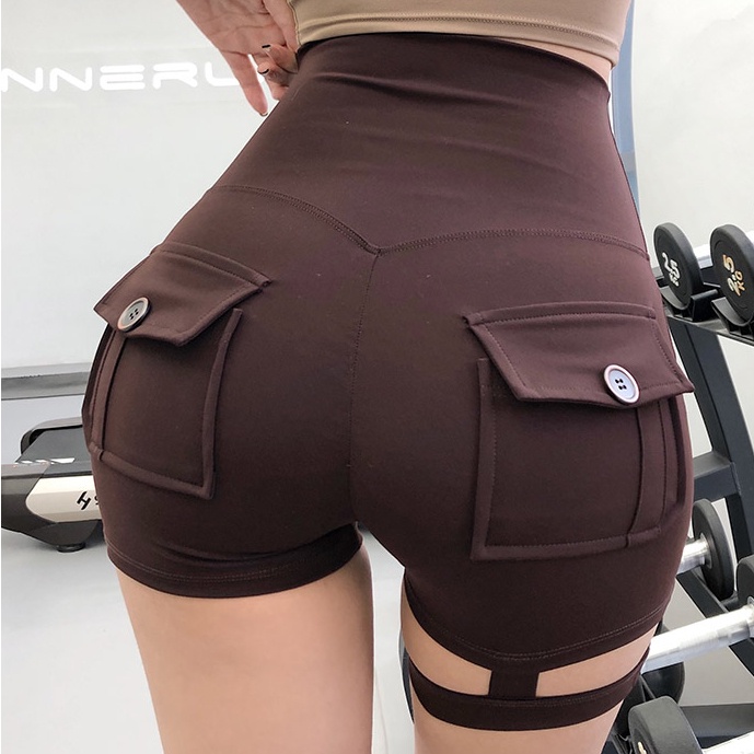 Quần Short Thể Thao Lưng Cao Dáng Rộng Nâng Hông Tập Yoga / Nhảy Múa Nóng Bỏng