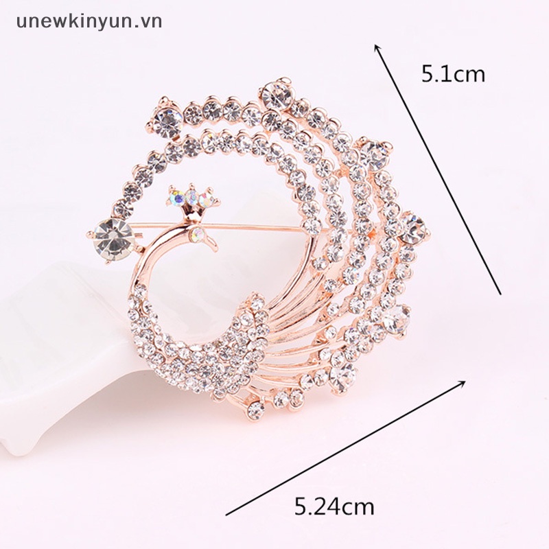 Ghim Cài Áo Hình Chim Công Đính Pha Lê Thời Trang Cho Nữ