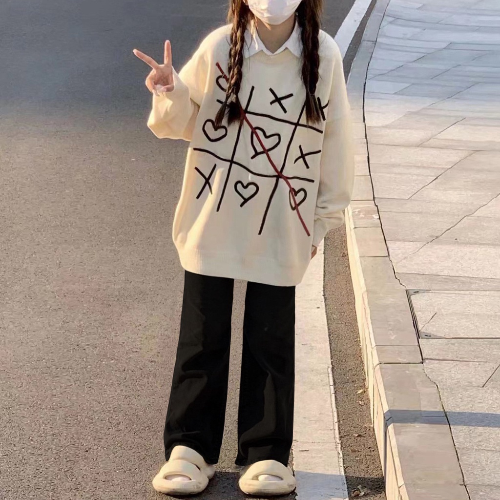 (MớI) Bộ ÁO Hoodie DàI Tay Cổ TròN + QuầN Lưng Cao DàNh Cho Nữ