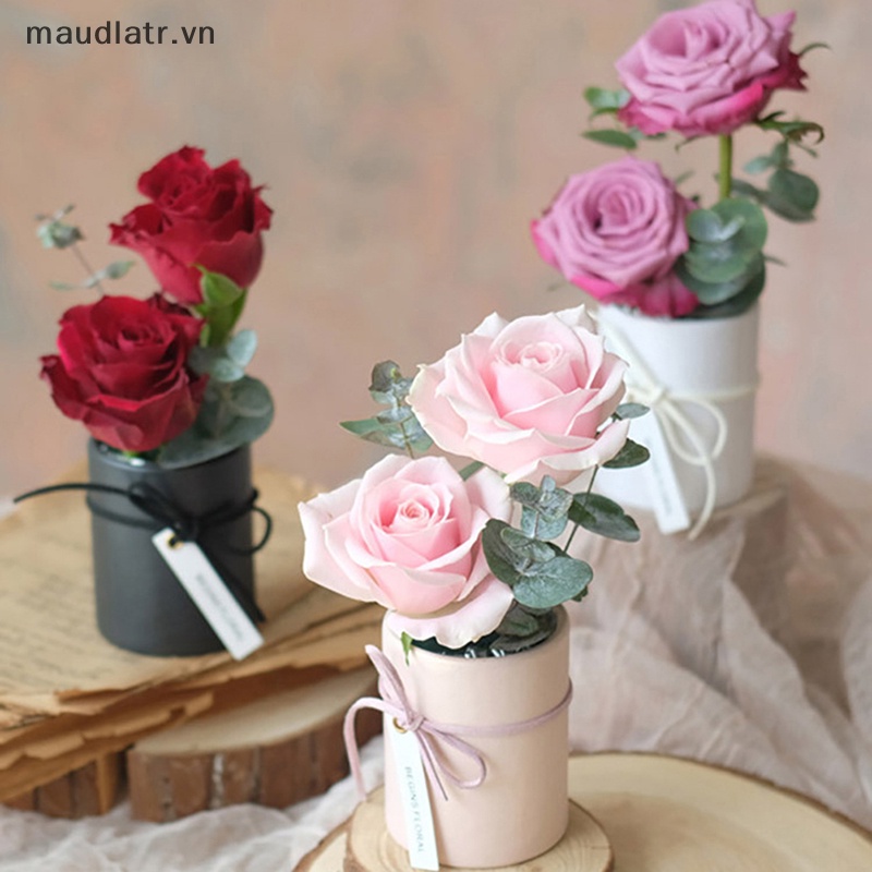 Hộp Đựng Hoa Hồng Mini Hình Tròn Dùng Trang Trí Tiệc Cưới