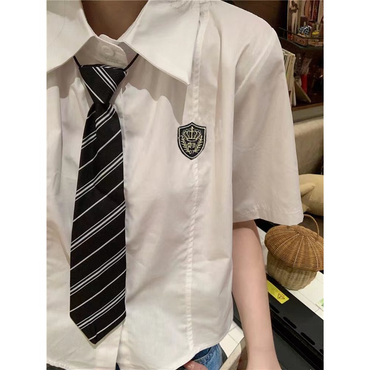 Áo Sơ Mi Tay Ngắn Dáng Rộng Cổ polo Thời Trang Cho Nữ