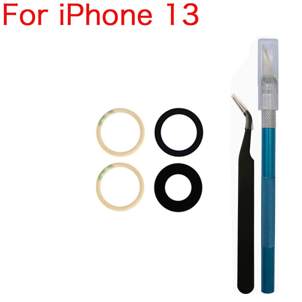 Mặt sau thay mặt kính camera sau + dụng cụ tháo + keo 3m cho iphone x xr xs 11 12 13 14 plus pro max