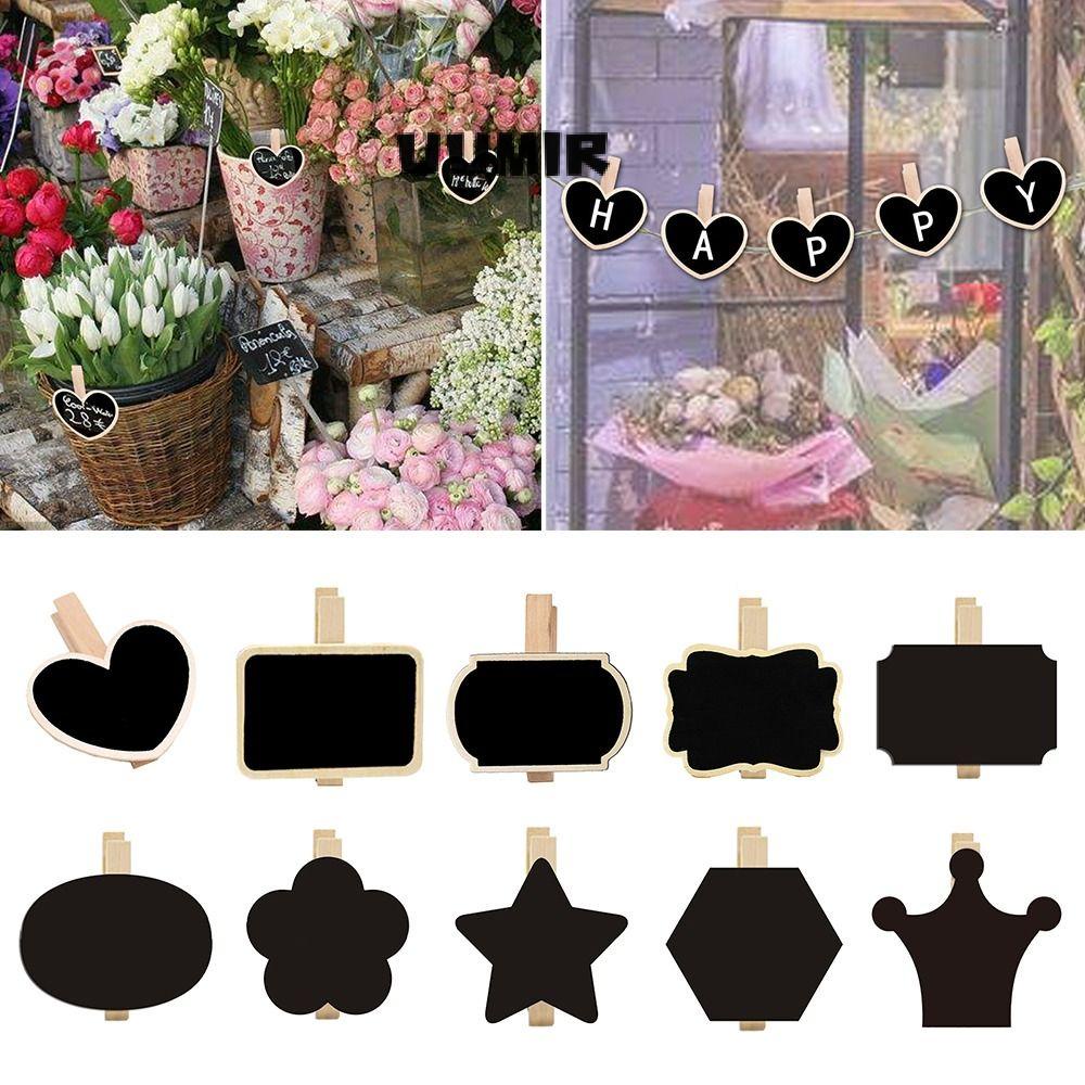 UUMIR Set 10 Kẹp Bảng Đen Viết Phấn Bằng Gỗ Chất Lượng Cao Cho Tiệc Cưới