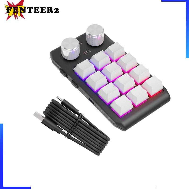 Bàn Phím Mini 12 Phím RGB Chống Trượt Kèm Dây Cáp USB Và 2 Nút Lập Trình Chuyên Dụng