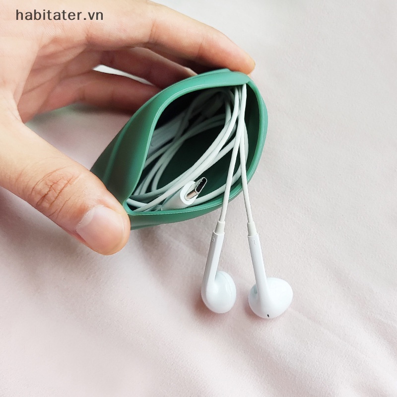 Tater hộp lưu trữ tai nghe silicone cáp dữ liệu tai nghe u đĩa tổ chức tiền xu dễ thương túi đựng túi du lịch tại nhà chuyến đi công tác vn