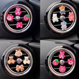 Car Air Conditioner Air Outlet Decoration Female Car Interior Design Strawberry Bear Small Ornaments Cute Ins Car Accessories Trang trí xe hơi dlrG