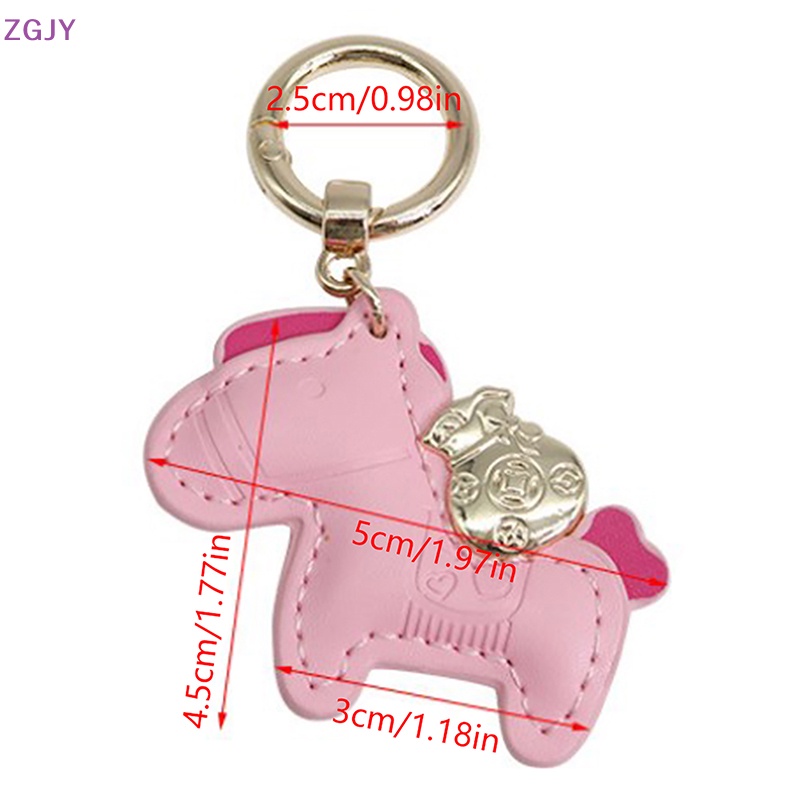 Terokk da ch túi mặt dây chuyền móc khóa ngựa hoạt hình chìa khóa động vật dễ thương trang trí phụ kiện trang trí quà tặng mới