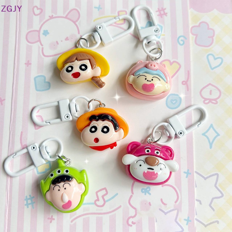 Terokk phim hoạt hình anime crayon shin-chan dễ thương nhựa móc khóa kawaii túi đi học mặt dây chuyền nhỏ tai nghe hộp đựng mặt dây chuyền phụ kiện trang trí mới