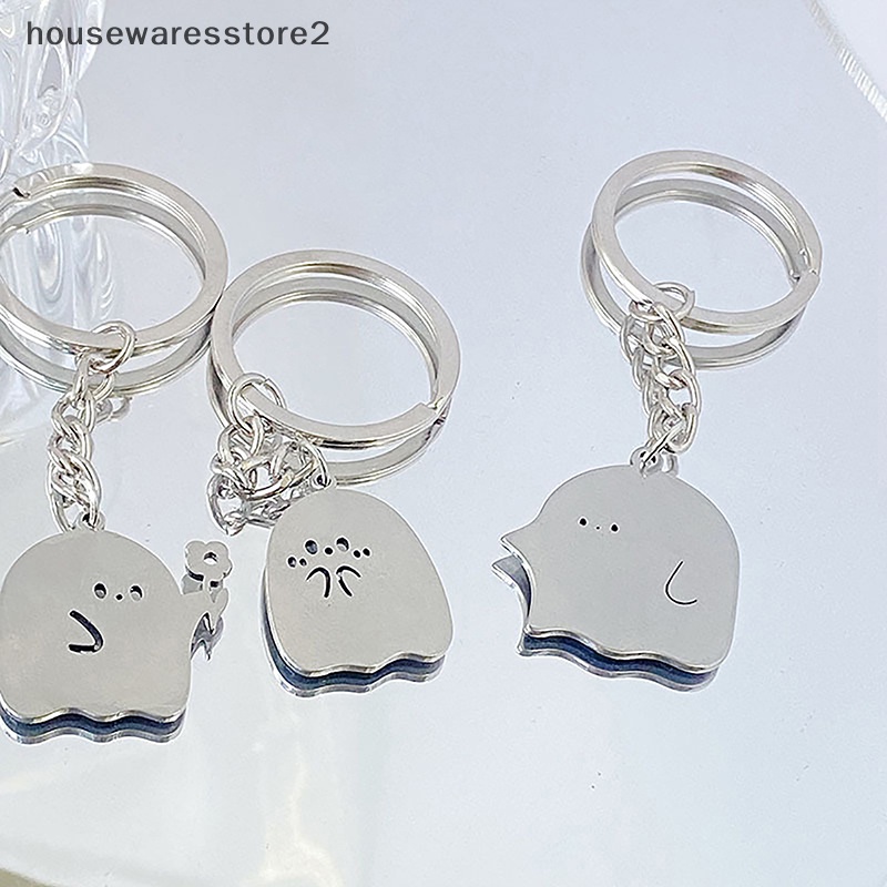 Thời trang phim hoạt hình ma cặp đôi móc khóa mặt dây chuyền dễ thương ma nhỏ chìa khóa túi trang sức phụ kiện cho những người yêu thích quà tặng bạn thân nhất boutique