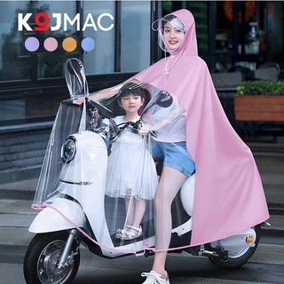 Áo mưa đi xe máy trong suốt cho mẹ và bé kojmac che phủ toàn thân có kính chắn mưa túi trùm gương