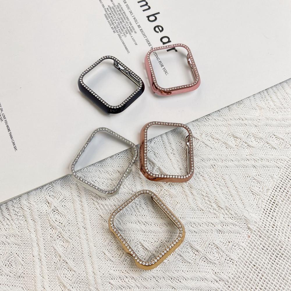 Ốp Bảo Vệ đính đá Không có phim màn hình Cho apple watch 8 7 6 5 4 SE 44MM 41MM 45MM 40MM