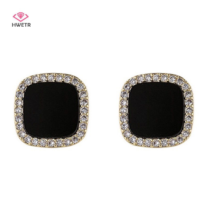 Hwetr bông tai zirconia khối pha lê rhinestone ear studs bông tai trang sức cưới mới