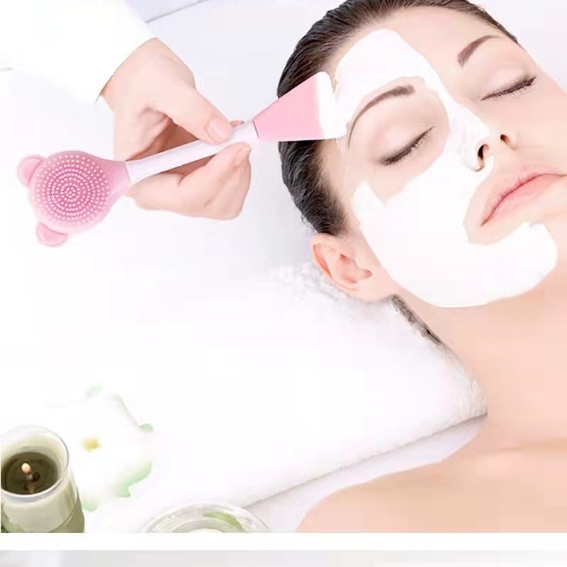 Bàn chải silicone rửa mặt tẩy tế bào chết loại bỏ mụn đầu đen cầm tay mềm mại,massage bàn chải mặt nạ-MCKES