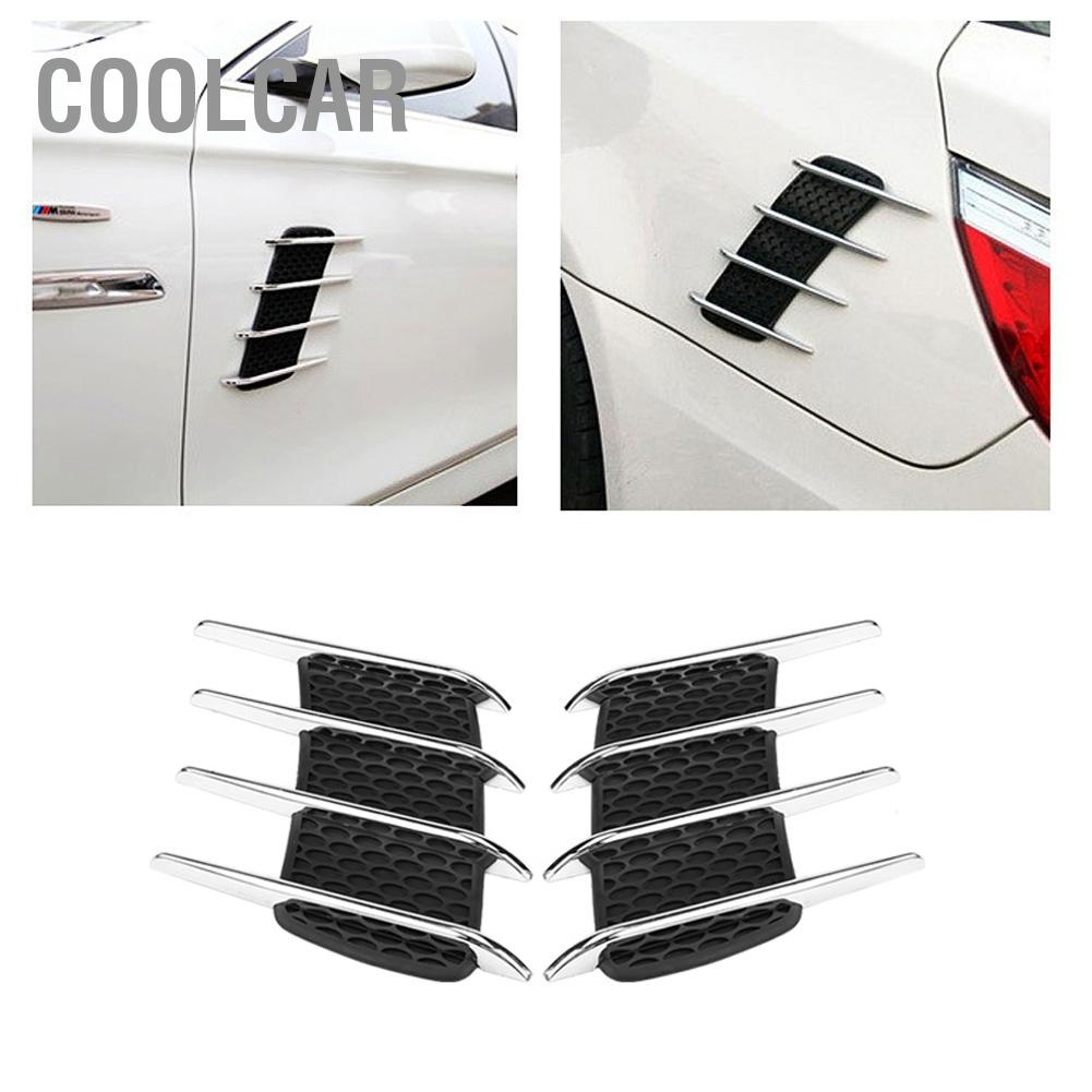 CoolCar Cặp Ngoại Thất Ô Tô Hood Bên Khe Hút Không Khí Lưu Lượng Thông Hơi Mang Cá Mập Ổ Cắm Viền Trang Trí Miếng Dán