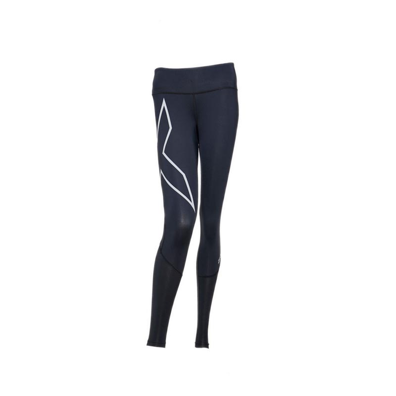 Quần Bó 2XU Women's Run Mid-Rise Dash Comp - Black/Silver Reflective