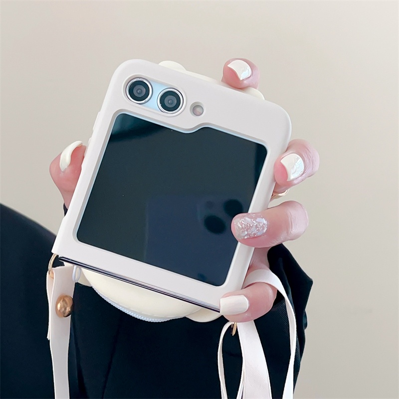 Ốp lưng samsung galaxy z flip 3 flip4 cubic lackey coin purse satchel z flip 5 case gấp ngăn ngừa rơi
