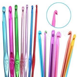 Kim móc dụng cụ dệt kim / màu ngẫu nhiên 8 cái nhôm oxit kim đan móc móc / tự làm thủ công bằng tay sợi may dụng cụ may kim / xử lý kim đan /