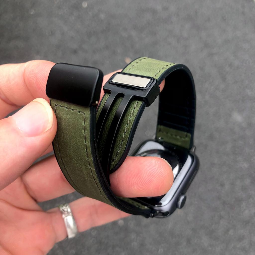 Dây Đeo Bằng Da Thật Dành cả nam và nữ Cho Apple Watch Series 8 7 6 SE 5 4 49mm 41mm 40mm 44mm 45mm