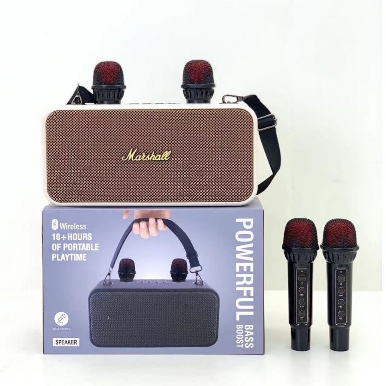 Loa bluetooth karaoke K186 kèm 2 micro không dây xách tay công xuất 20W âm thanh trầm ấm bass căng Linkeetech