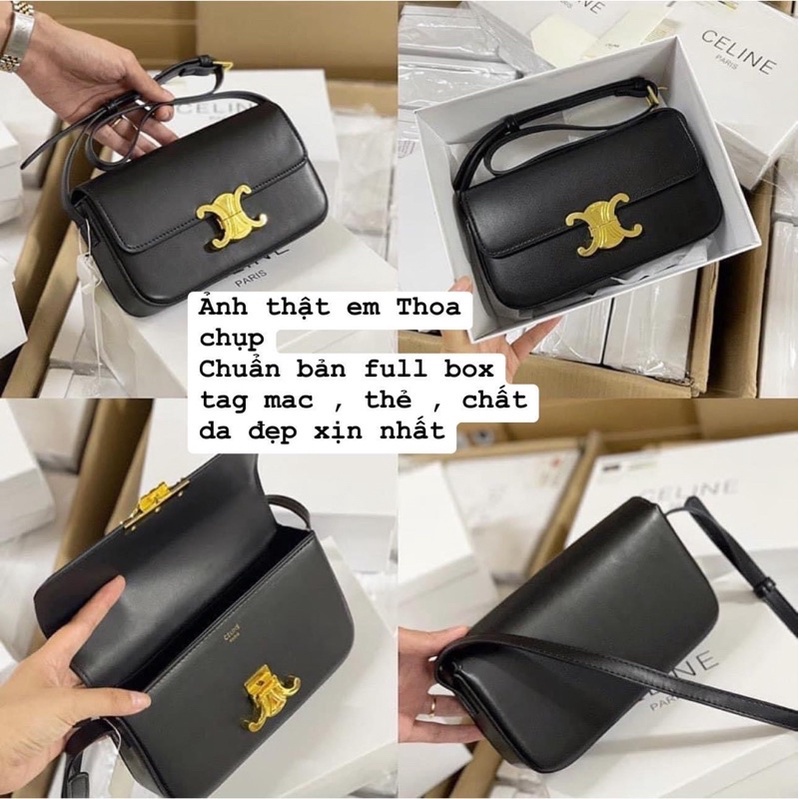 Túi đeo chéo nữ Khoá Vàng Chữ C da trơn fullbox T010-TA
