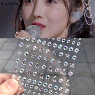 Daydayto butterfly moon star face stickers face makeup crystal jewel stickers trang trí tự dính glitter stickers body diy beauty.