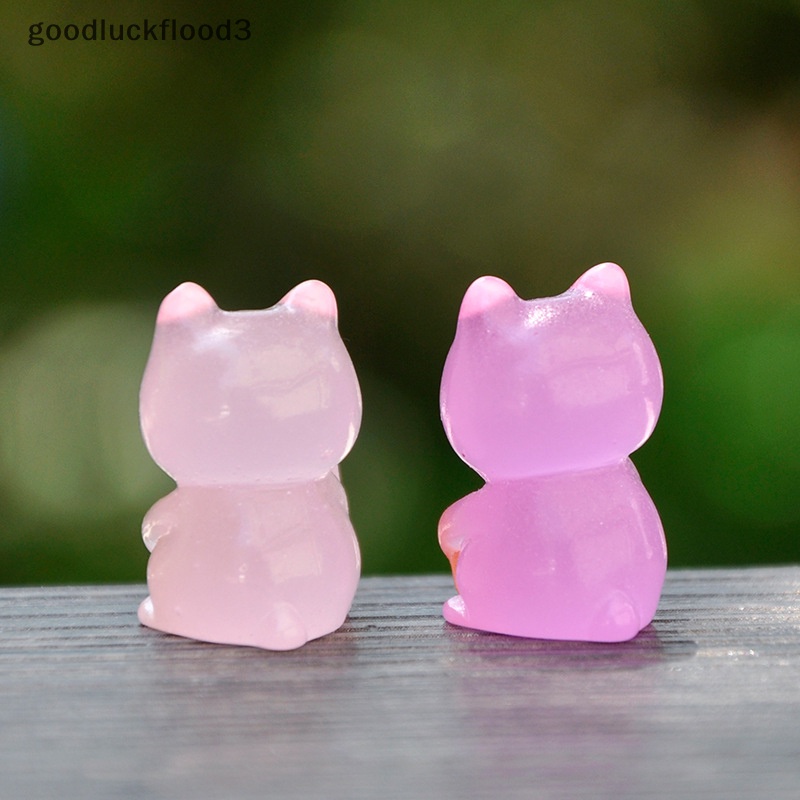 2 cái nhựa nhỏ phát sáng kích thước nhỏ lucky cat đồ chơi búp bê trang trí cảnh quan vi mô phụ kiện tự làm đồ trang trí quà tặng
