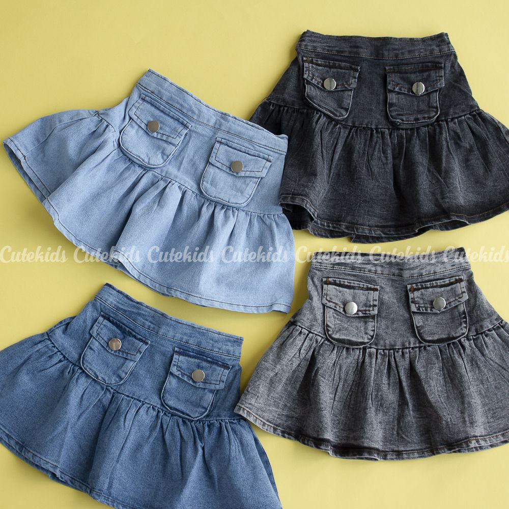 Chân váy jeans thun Mango xuất xịn