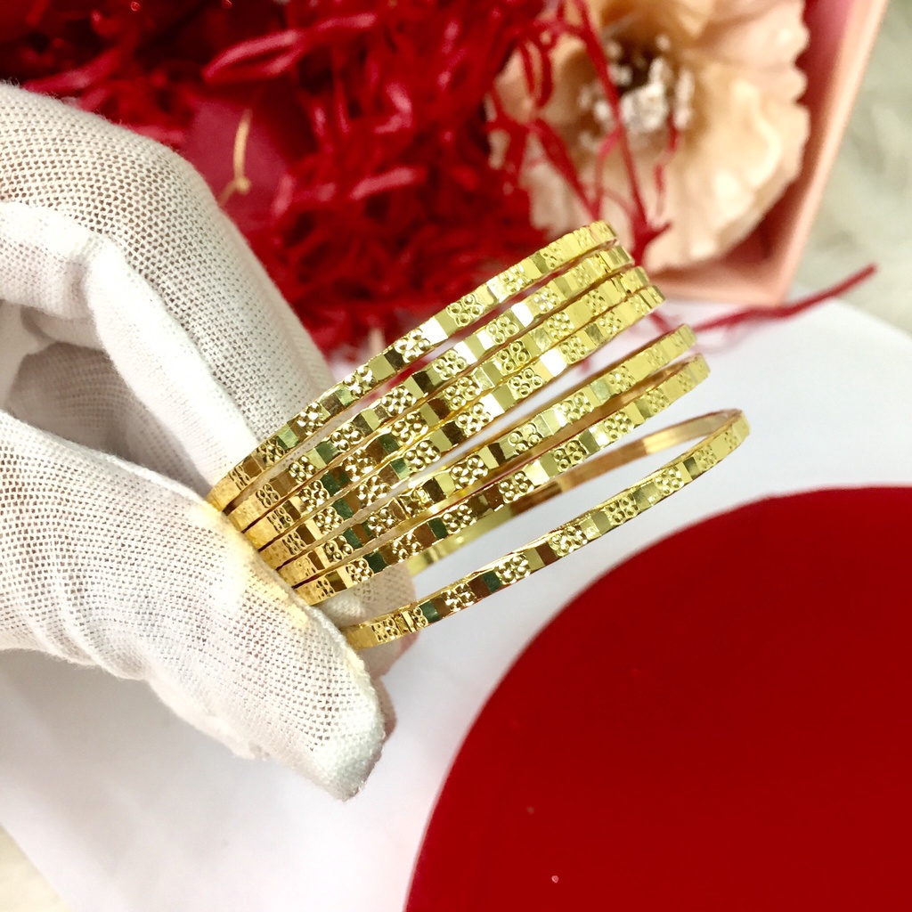 Vòng Tay Ximen Nữ Sang Trọng Bản 2li Chạm Kiểu Sáng Lấp lánh L136