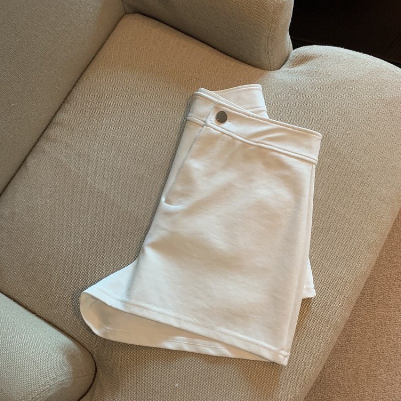 Đơn giản màu rắn đơn giản quần short cạp cao co giãn skinny