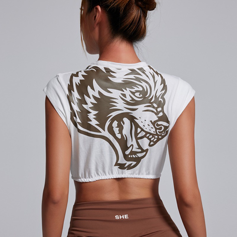 t-shirt thể thao nữ đào tạo giải trí chạy dệt kim thoáng khí cổ tròn yoga top tay ngắn