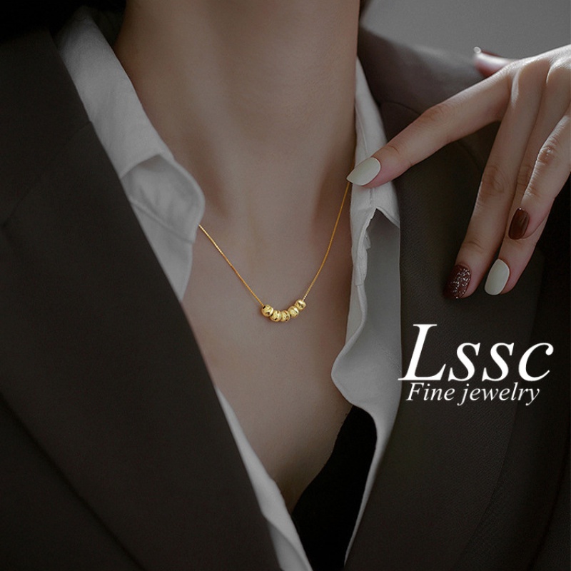 LSSC sợi dây chuyền của sơ titan cao cấp không đen rỉ thời trang Vòng Cổ chữ may mắn nữ