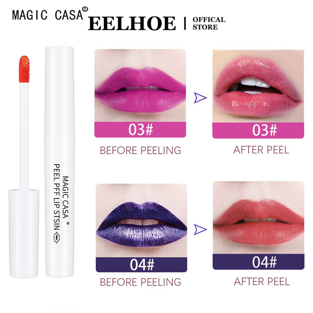EELHOE Magic Casa Tear Lip Glaze Peel Off Liquid Lip Gloss Matte Bề mặt mờ Để lại màu cơ bản Dye Lip Tear Lipstick miiki_vn