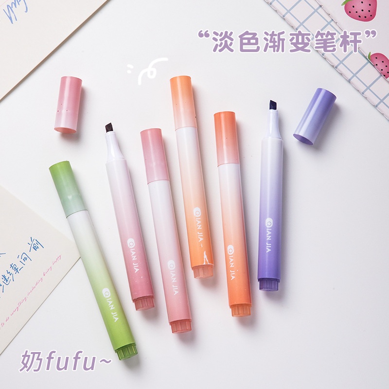 Highlighter ins graffiti girl series key mark large-capacity eye protection highlighter graffiti girl series handbook pen